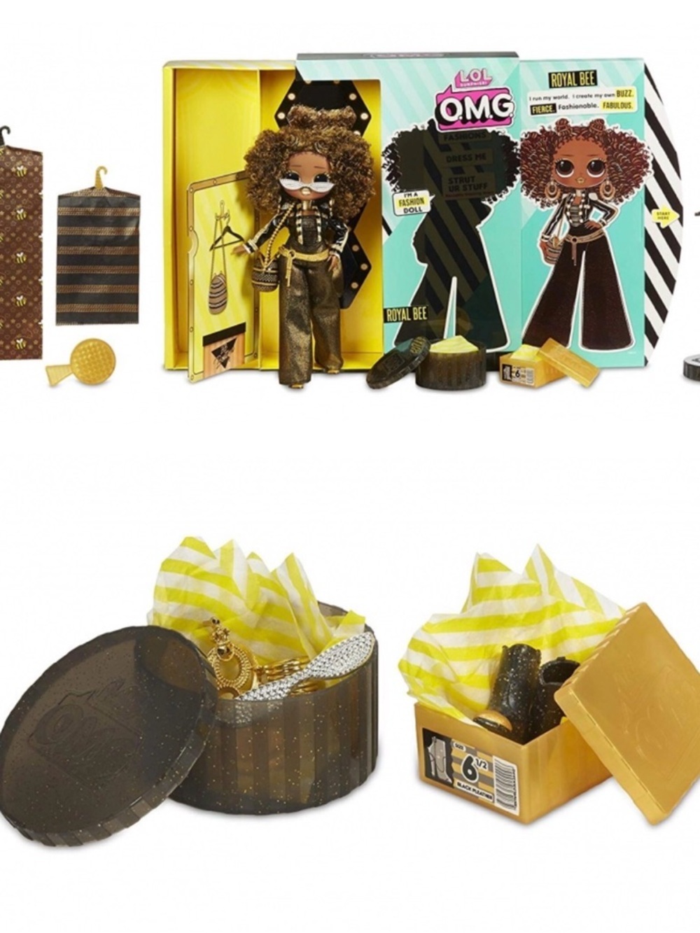 LOL Surprise OMG Royal Bee Glitter Gold & Black Fashion Doll - Picture 3 of 5
